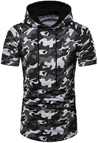 SHOWNO Mens Short Sleeve Plus Size Camo 