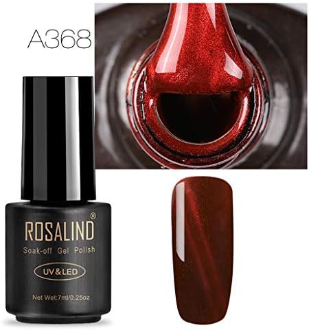YUHUISTART UV Gel Nail Polish 3D Cat Eye Gradient Soak Off Wine Red 7ml