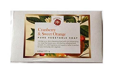 Bolero Cranberry & Sweet Orange Pure Vegetable Body Hand Soap - Moisturizing, Refreshing - Made in USA