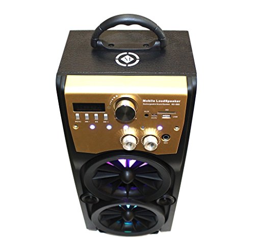 Altavoz Inalámbrica Bluetooth con Un Microfono Manos Libres Estéreo con Subwoofer Karaoke Led Luz de La Pantalla