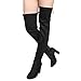 Beston DE01 Women's Block Heel Drawstring Over The Knee Thigh High Stretchy Boot
