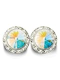 15mm Clip-On Earrings with Swarovski Crystals RU031CRY Clear Crystal One-Size