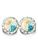 15mm Clip-On Earrings with Swarovski Crystals RU031CRY Clear Crystal One-Size
