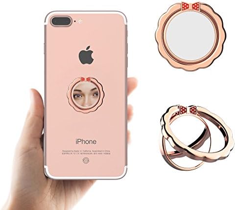Ring Grip For Cell Phone, KOOSEN mirron surface Design Ring Grip Kickstand For Iphone 7 7 Plus 6S 6 5 5S, Galaxy Tablet,Fit For Magnetic Car Mount, 360°Finger Ring Holder For Phone (Rose Gold)