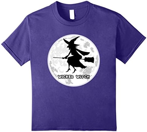 Kids Hollween Flying Wicked Witch Humor T-shirt 10 Purple