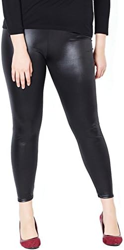 Fashion Women's Faux Leather Pants Legging Plus Size High Waist Full Length, XL