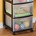 Sterilite 4-Pack 3-Drawer Rolling Plastic Storage Cart, Black Frame and Clear Drawers – Home, Office, or Dorm Portable Organizer with Removable Wheels