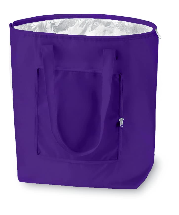 PromotionGift - Reusable Foldable Cooler, Shopping, Beach Bag Light and Durable, with Inner Aluminium Lining for Perfect Cooling Function - 25L (purple)