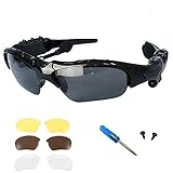 Bluetooth Sunglasses OldShark V4.1 Bluetooth Headphones Sports Sunglass with 3 Pair Lens(Brown+Yellow+Transparent)