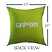 Mugod Decorative Throw Pillow Cover for Couch Sofa,Green Button Gamer Logovector Computer Home Decor Pillow Case 18x18 inch