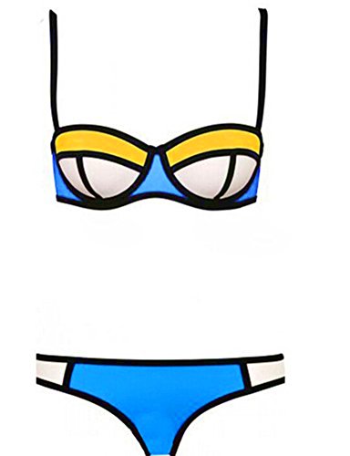 honour fashion womens Women`s Two Pieces Push Up Neoprene Bikini Swimwear