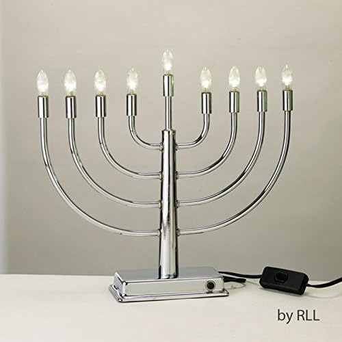 Need Judaica 11.5" Lustrous Silver LED Lighted Flameless Chanukah Hanukkah Menorah