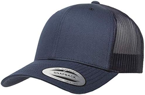 Yupoong Retro Trucker Snapback Cap | Mesh Back, Adjustable Ballcap w/Hat Liner