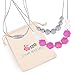 Louie and Leo Layered Double Strand Silicone Teething Necklace for Mom (Hot Pink)