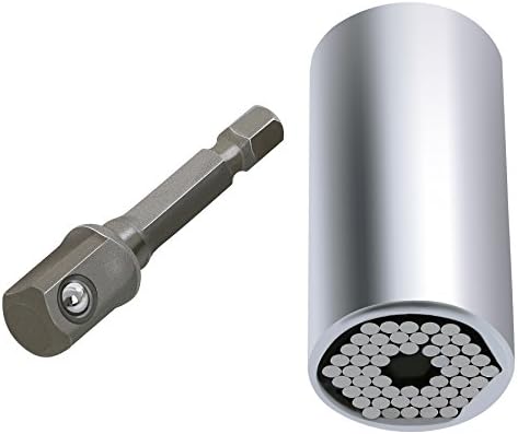 Koeson 7mm to 19mm Universal Socket Ratchet Metric Wrench Power Drill Adapter Set, Multi-Function Repair Tools