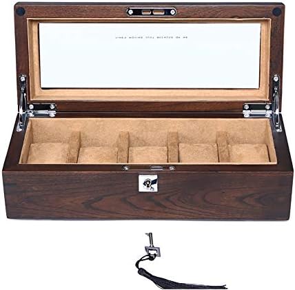 ZGWSR Elm pure wood watch box Watch box Bracelet storage display box with lock
