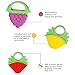 Baby Teething Toys, BPA Free Natural Organic Freezer Soft Silicone Fruit Vegetable Teethers Set with Pacifier Clip for 3 to 12 Months Babies, Infants, Toddlers (Pack of 5)