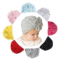 Whteian Baby Girl Hats Knotted Turbans Headband Beanie Cap for 8-48 Months Infant Toddlers Kids (8-48 Months, 8 - Color)