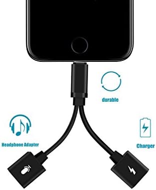 2 in 1 iPhone 7 / iPhone 7Plus adapter, Ideafly 2 in 1 Lightning Adapter, Lightning to Dual Lightning Splitter Cable Support Music Control, Charger and Phone Communication(Black)