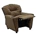 Flash Furniture Chandler Microfiber Kids Recliner with Cup Holder and Safety Recline, Contemporary Reclining Chair for Kids, Supports up to 90 lbs., Brown