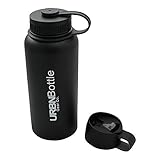 URBNBottle- Insulated Stainless Steel Water Bottle (32OZ Black), BPA Free, Sweat Free, Vacuum Sealed Double Wall Keeps Drinks Cold Or Hot For 12+ Hours