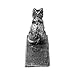 Vintage Cast Iron Cat Door Stop Wedge by Comfify | Lovely Decorative Finish, Padded Anti-Scratch Felt Bottom Protects Floors | in Silver with Black