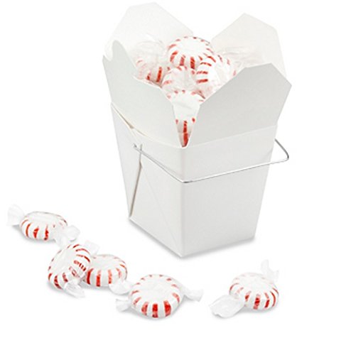 Oasis Supply 50-Chinese Take Out Boxes for Party Favor/Food Pail, 8-Ounce, 1/2 Pint, White
