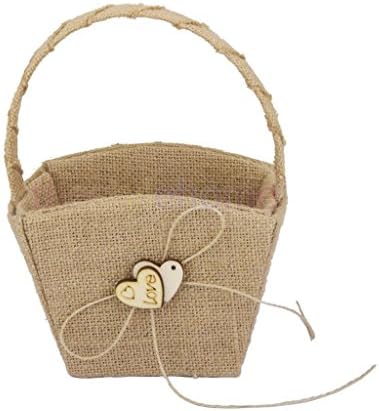 Flower Girl Basket Wood Heart Rustic Wedding Ceremony Perfect For Party Beautifully Hand-crafted To Cradle The Flowers And Petals