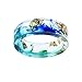 New Arrival Handmade Ocean Style Colorful Ink Transparent Resin/Plastic Women/Men's Charm Ring