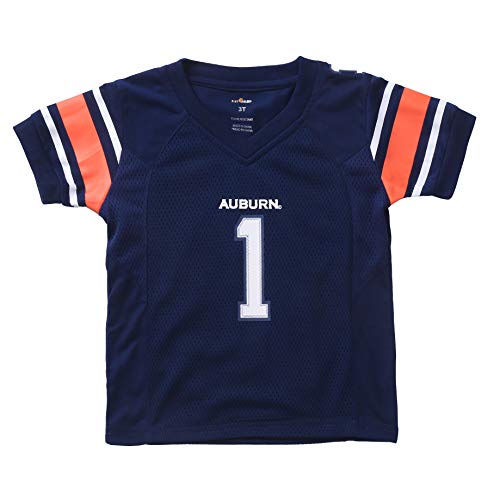 FAST ASLEEP NCAA Auburn Tigers Boys Toddler/Junior Football Uniform Pajamas, Size 2T, Navy/White