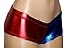 Dilly Duds Red and Blue Metallic Low Rise Cheeky Booty Shorts