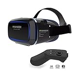 VR Headset, Virtual Reality Headset,VR Glasses,VR Goggles -for iPhone 7/ 7+/6s/6+/6/5, Samsung, Huawei, Google, Moto & All Android Smartphone With Magnetic Front Cover, Adjust Strap & Bluetooth Remote