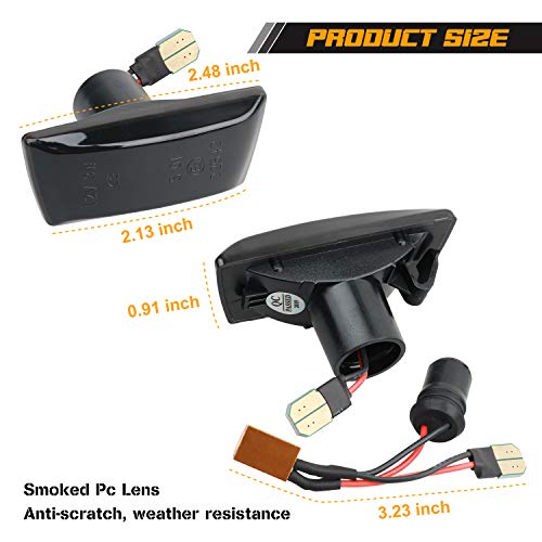RUXIFEY Smoked LED Side Marker Lights Front Sidemarkers Compatible with Chevy Cruze 2011-2015, Orlando 2010-2019 - Thumbnail 2