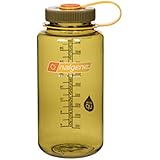 Nalgene Tritan Wide Mouth BPA-Free Water Bottle, 32 Oz, Olive