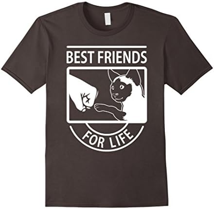 Mens Siamese Cat - Best Friends For Life T-shirt Large Asphalt