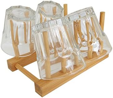 Bamboo Plate Rack/Pot Lid Holder/Pots / Pans / Cup / Book / Cups Dish Drying Rack Drainer Storage Organizer /Multi-Purpose Bamboo Plate Holder and Pot Lid Organizer