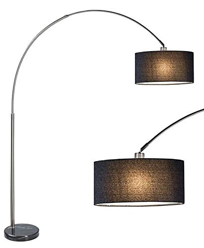 Sh Lighting 6938bk Brush Steel Arching Floor Lamp With Black