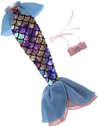 販売 人形アクセサリー 人魚のドレス ドールマーメイドスカート 6スケール ドールビキニトップ 1