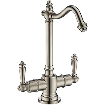 Whitehaus Collection WHFH-HC1006-BN Forever Point of Use Instant Cold Faucet with Traditional Spout and Self Closing Hot Water Handle