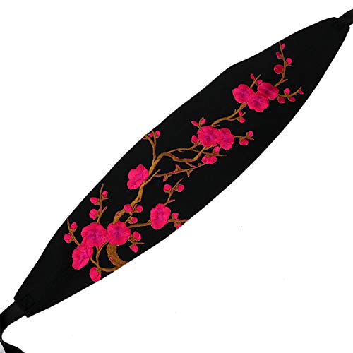 HUELE Vintage Womens Plum Embroidery Soft PU Leather Corset Waist Band Cinch Boho Belt Self Tie Wrap Around OBI Waist Band