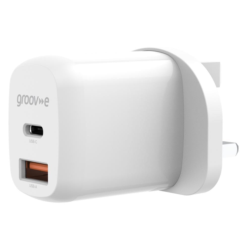 Groov-e Dual USB-C & USB-A Mains Charger 20W Power Delivery - White Brand