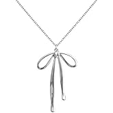 Moonffay Bow Necklace for Women Plated Gold Bow Pendant Necklaces Dainty Bow Jewelry Bowknot Choker Necklace Men