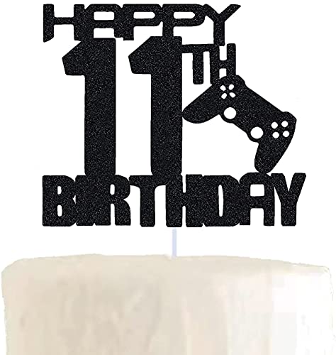Zyozi Video Game 11th Happy Birthday Cake Topper For Boy 11 Years Party Decorations Black Trending Products Store