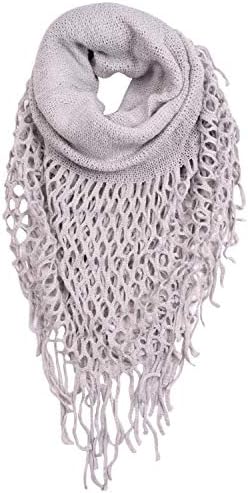 CEAJOO Women's Infinity Scarves Knit Winter Warm with Fringe Lightweight