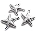 Heather's cf 30 Pieces Silver Tone Big Starfish Ocean Animal Beads DIY Charms Pendants 25mmX20mm