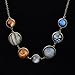 Moon Necklace Double-sided Planet Handmade Sun Moon Necklace Statement Space Necklace for women (Anti-gold Necklace 1)