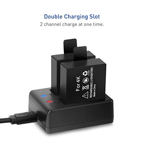 Crosstour Action Camera Battery Dual Rechargeable 1350mAh Batteries