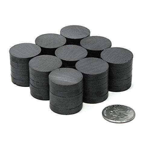 TAQTON Small Ceramic Craft Magnets - 50 pcs. 1" x 0.16" Thick. Industrial Strength Craft Magnets, Ferrite Disc Magnets. - Thumbnail 7