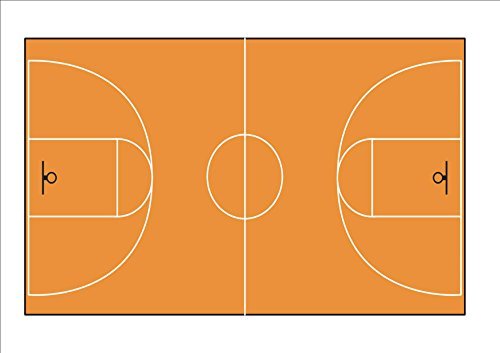 Neuheit Basketball Court - 1 x A4 ESSBAR PREMIUM EINFACH ABZIEHBAR