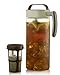 Komax Large Ice Tea Maker Pitcher – Tritan Iced Tea Pitcher w/Airtight Lid – Temperature Resistant Herbal Infuser Hot Tea Maker – BPA Free, Dishwasher & Microwave Safe Pitcher with Spout (2.1 Quart)